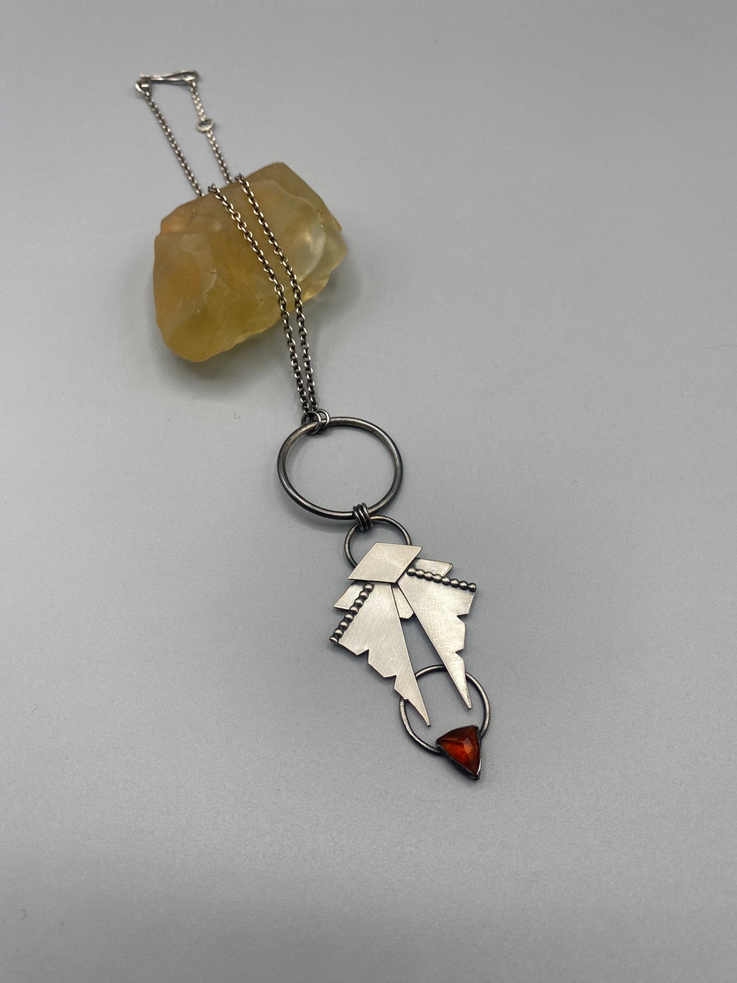 winged hessonite garnet necklace
