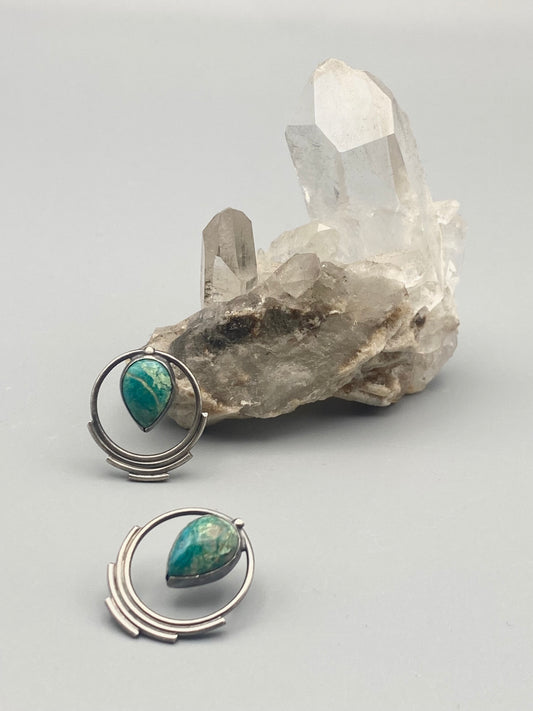 turquoise circle studs