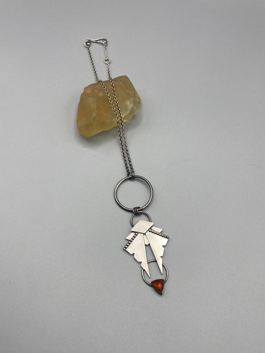 winged hessonite garnet necklace